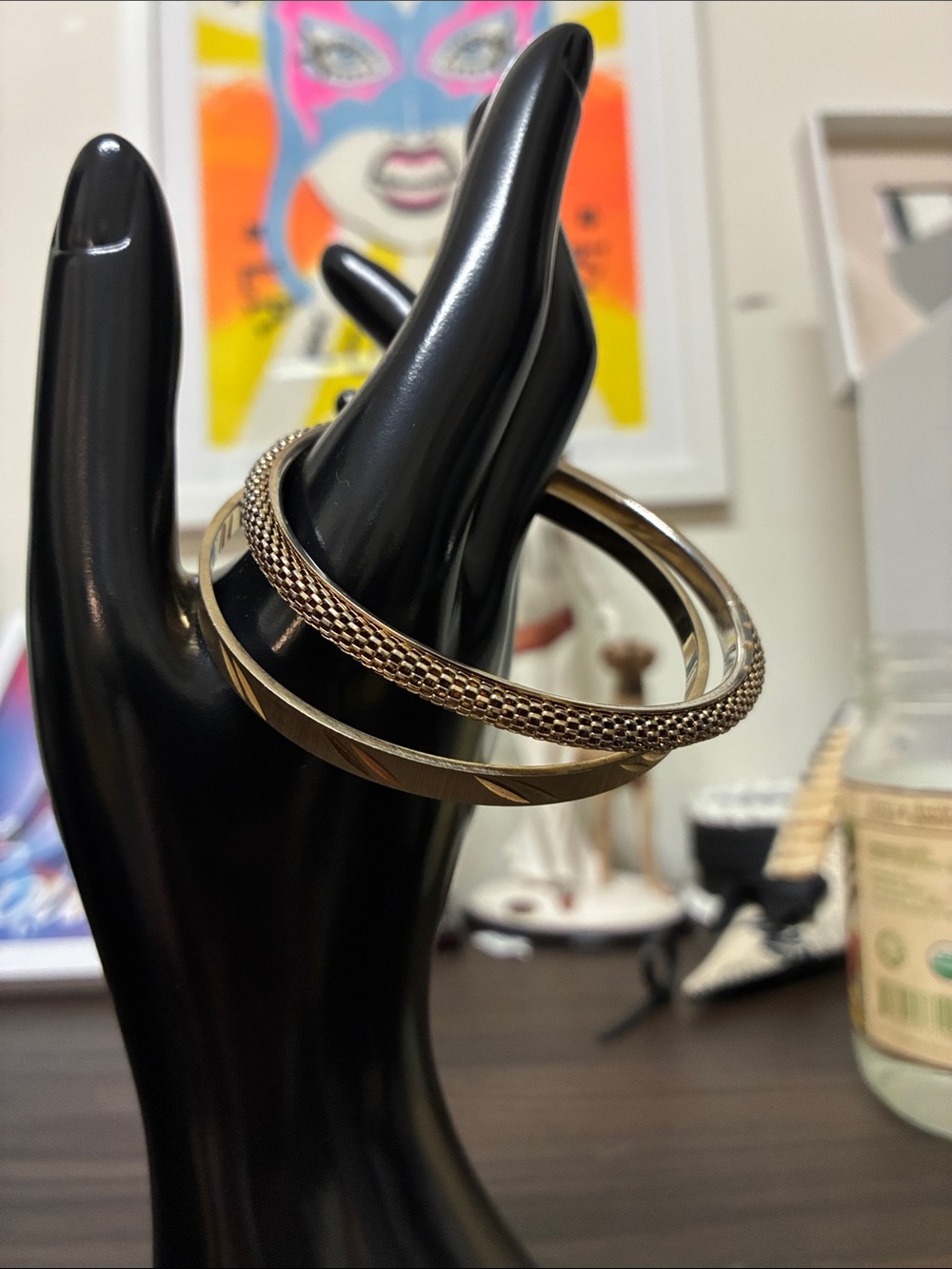 Vintage 1980s Gold-Tone Stackable Bangle Bracelet Set